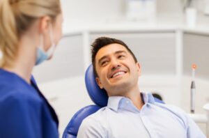 Man smiling during his dental checkup